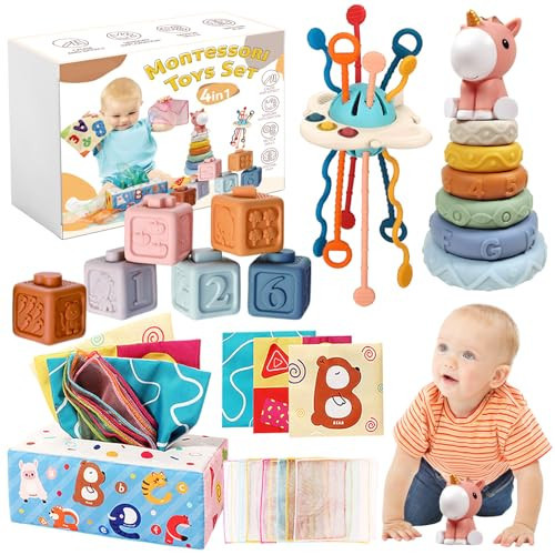 FEBALHS Montessori Baby Toys for 6+ Month Old, Montessori Toys 6 to 12 Months with Baby Stacking Toys, Montessori Toys for 6+ Month Old Toys Gifts for 6 Month Old Girl Boys Toys | Amazon (US)