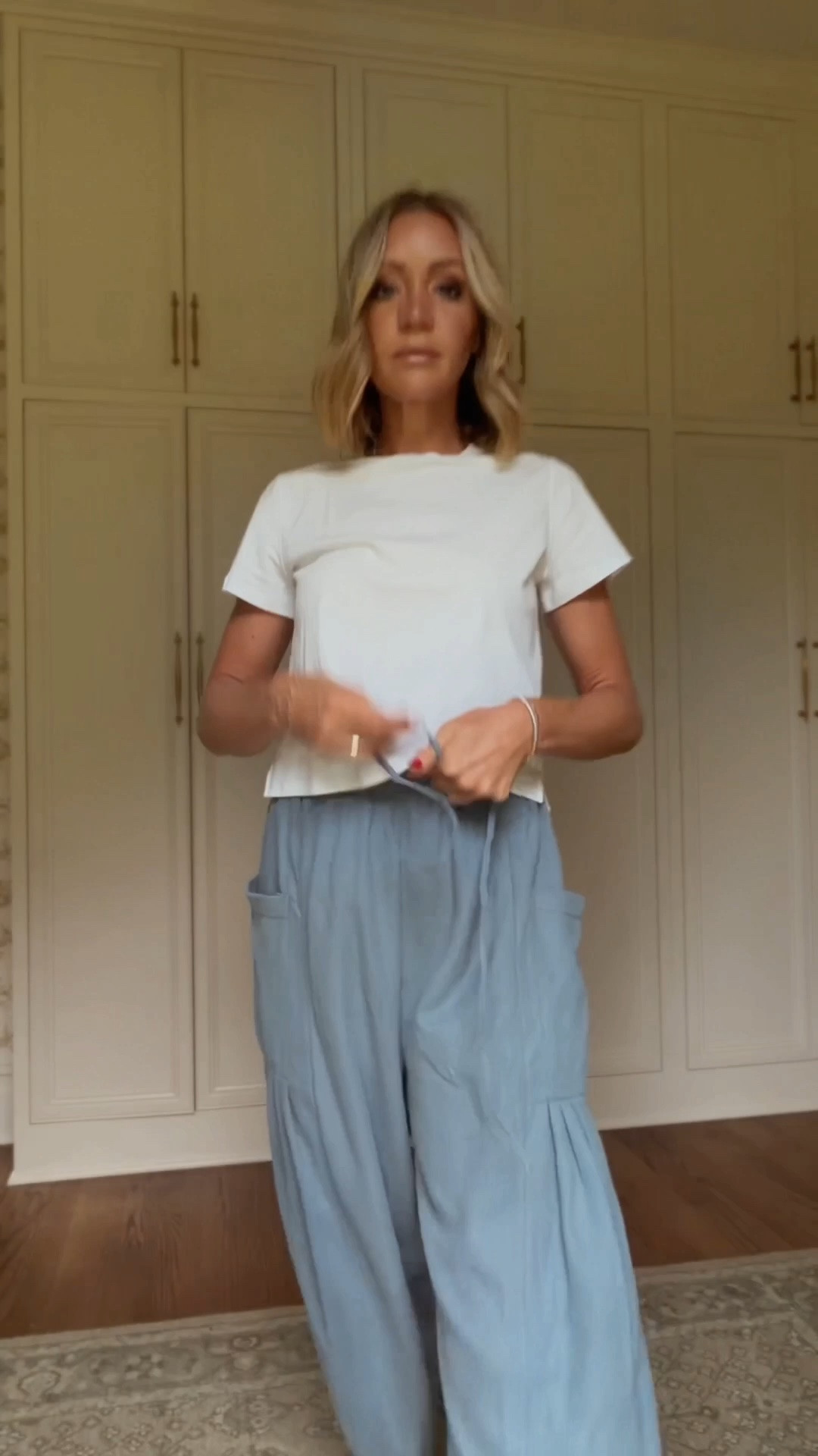Small in tee and pants