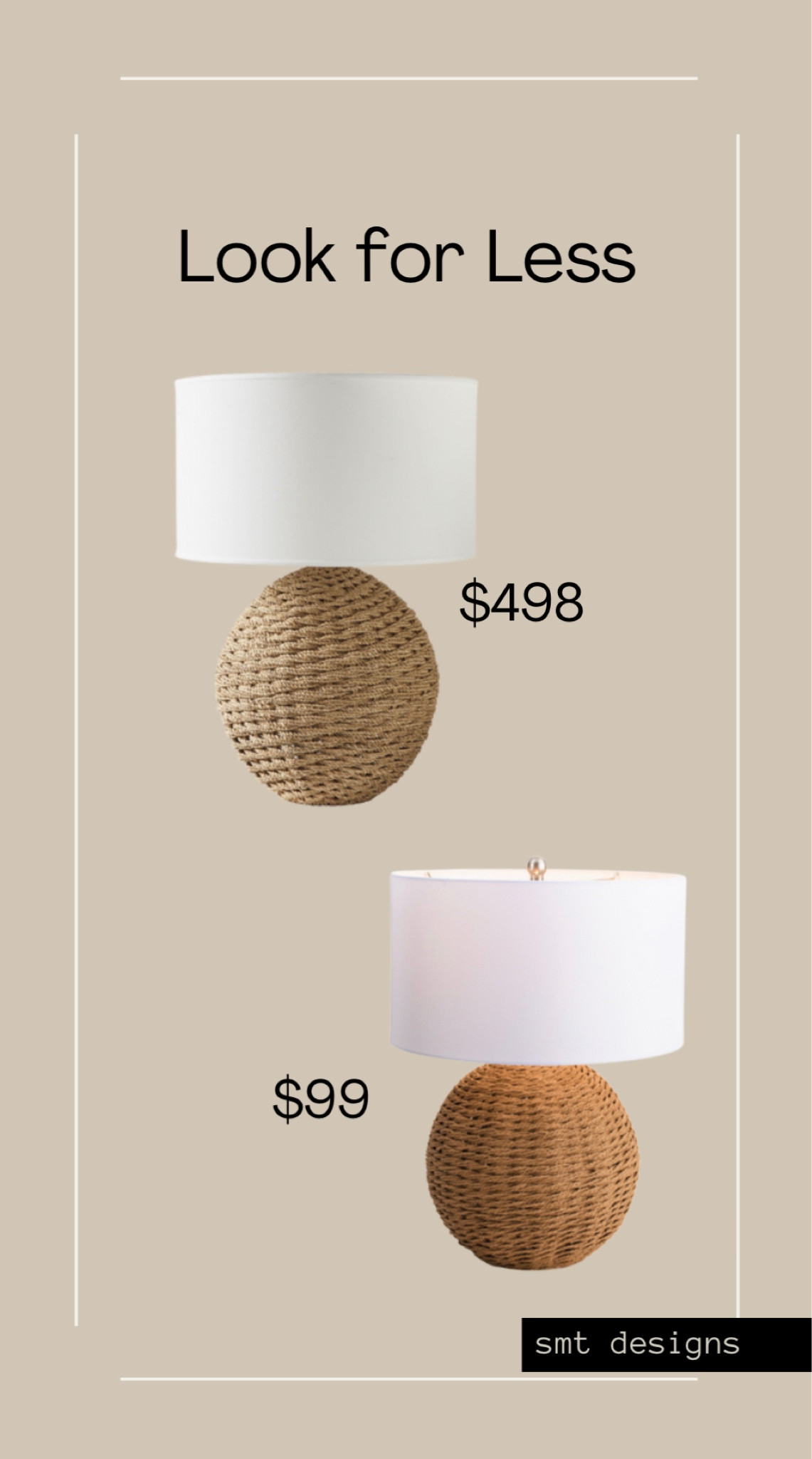 Look for less…round rattan table lamps

#competition 

#LTKstyletip #LTKFind #LTKhome