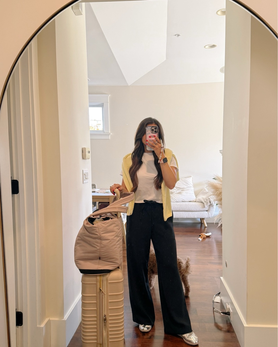 Travel outfit

Travel day, airport outfit, roadtrip outfit, flying outfit, airplane outfit, travel day outfit, cozy travel outfit, cute travel outfit, cozy outfit, aritzia, Ralph Lauren, beis, polo, calpak, suitcase, carry on, Abercrombie, alohas, metallic sneakers, lounge pants, yellow cardigan, cardigan, luggage, suitcase, carryon bag, water bottle, accessories

#LTKootd #LTKTravel #LTKSeasonal