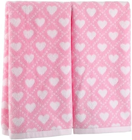 Breling 2 Pcs Valentine's Day Heart Hand Towels Pink White Cute Bathroom Towels 100% Cotton Highl... | Amazon (US)