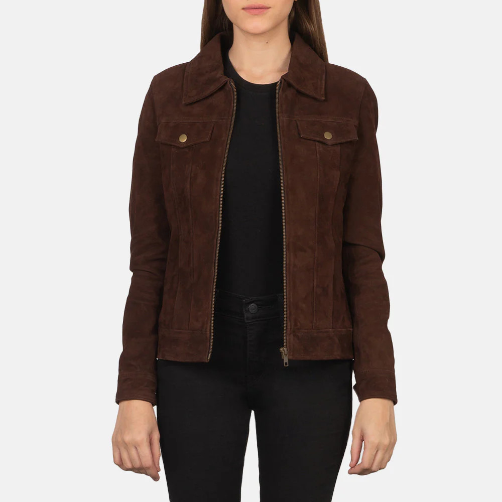 Women's Suzy Mocha Brown Suede Jacket | The Jacket Maker