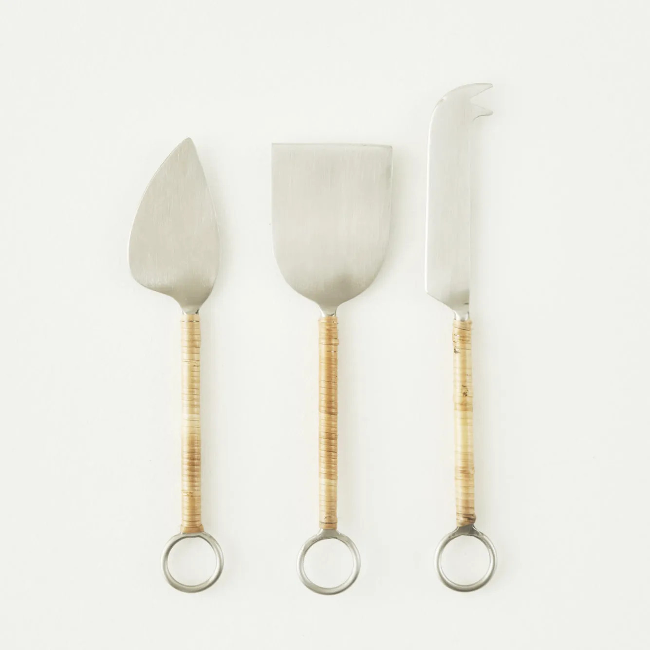 Plovd Cheese Knife Set with Rattan Handles (3 Piece) - Bella Maison | Bella Maison USA