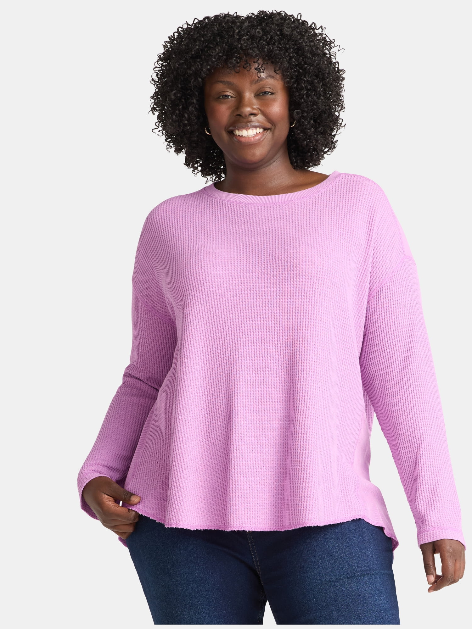 Terra & Sky Women’s Plus Waffle Knit Tunic Top, Sizes 0X-5X | Walmart (US)