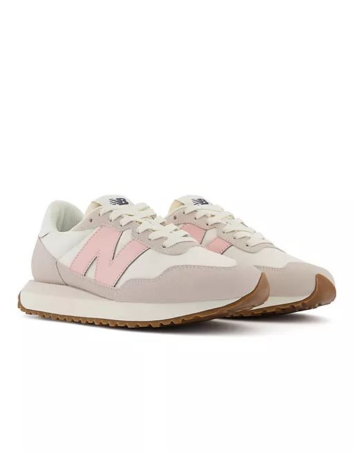 New Balance 237 sneakers in white and pastel pink | ASOS (Global)
