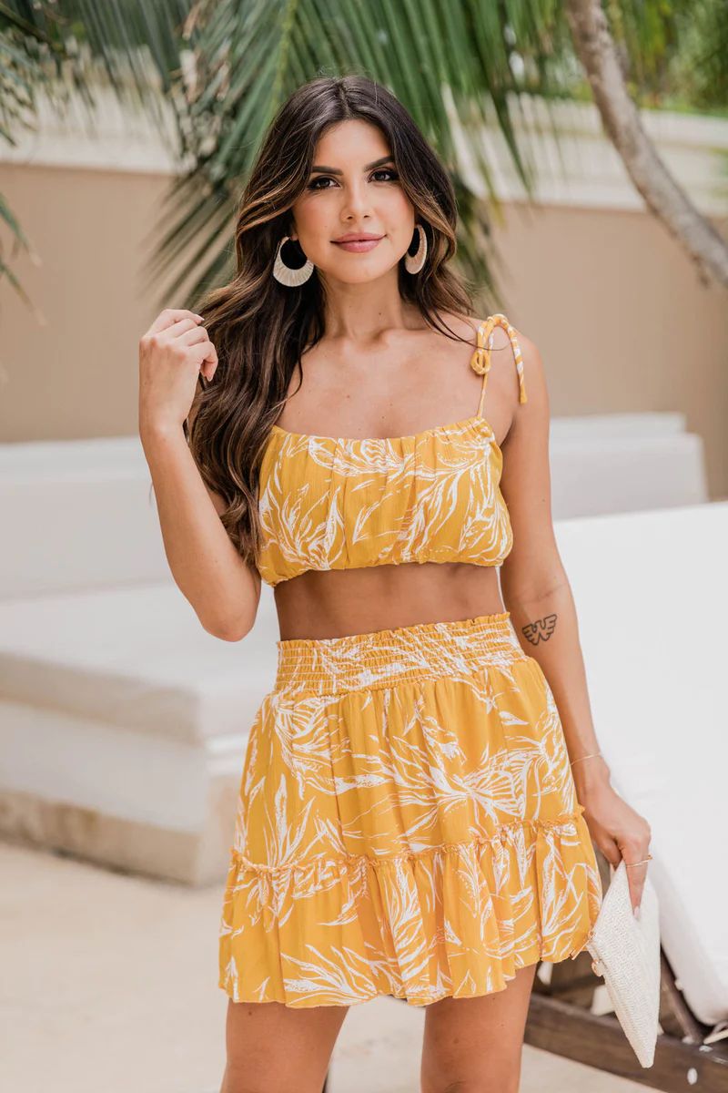 Poetry Of The Heart Yellow Two Piece Set | Pink Lily