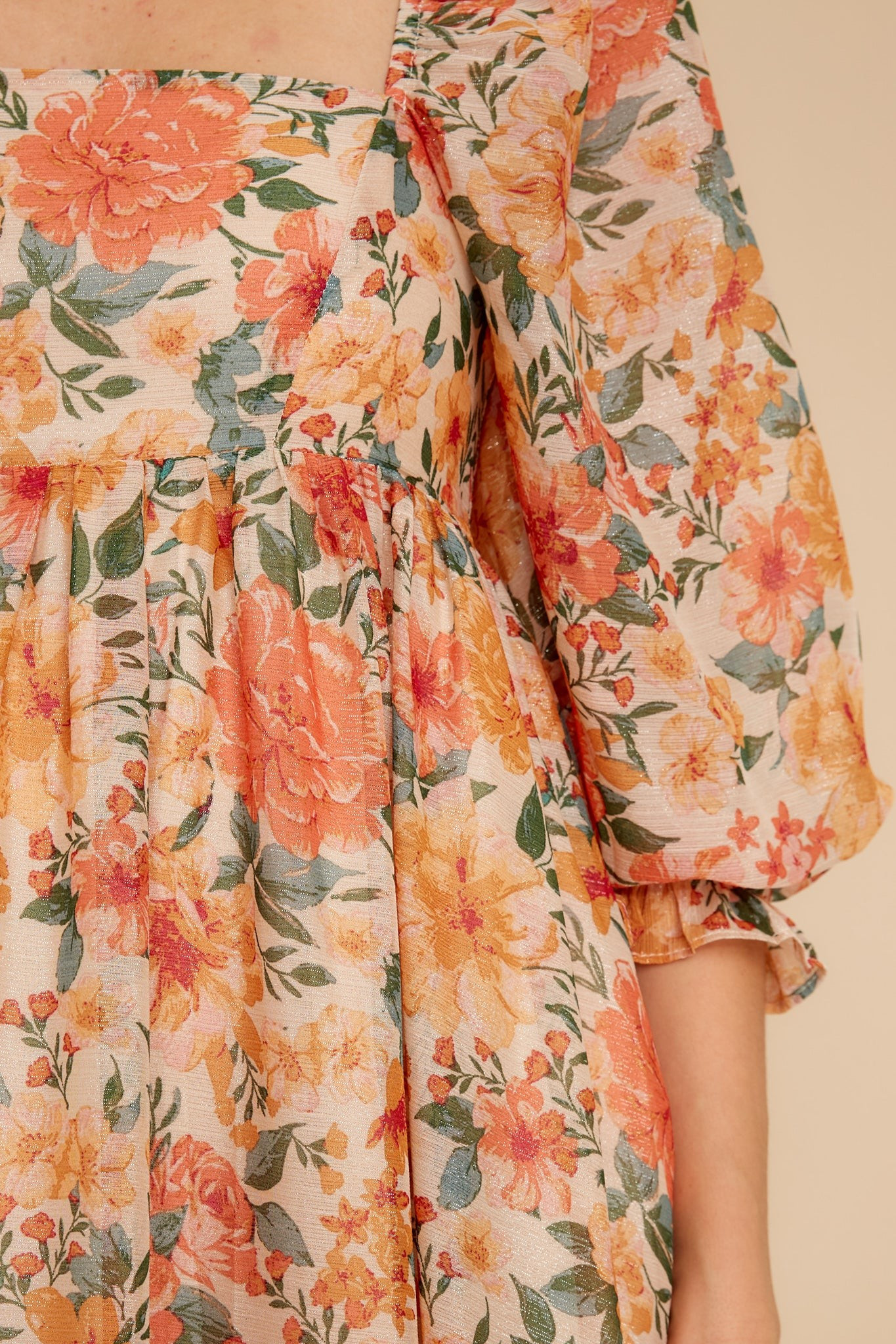 Nearly Perfect Light Orange Floral Print Maxi Dress | Red Dress 