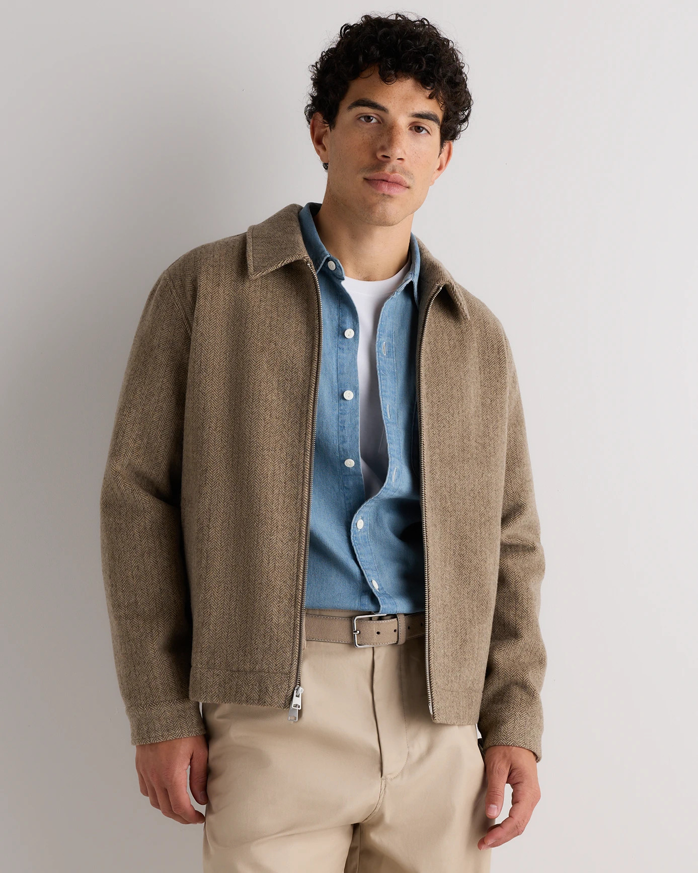Quince | Men's Wool Cashmere Harrington Jacket in Heather Charcoal, Size Large | Quince
