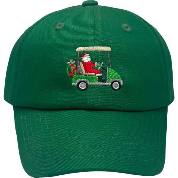 Santa Golf Cart Baseball Hat, Green | Maisonette