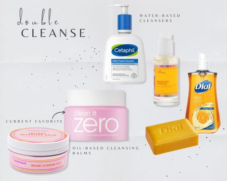 Do you double cleanse?
Start with an oil-based cleanser to break up oil, dirt, and makeup. Then finish off with your water based cleanser.

Oil: Clean it zero is my current favorite balm. It smells great and rinses off easily. 50% off right now for Ulta’s 3-day sale!
Water: Cetaphil has been my go-to for years because it’s gentle and doesn’t irritate my eczema-prone skin. But I also love the squeaky clean feeling of Good Molecules Rosewater cleansing gel AND good ol Dial Gold Soap..

#skincare #doublecleanse #oilbasedcleanser #waterbasedcleanser #cleansingbalm #ultasale #skincareregimine 

#LTKunder50 #LTKbeauty