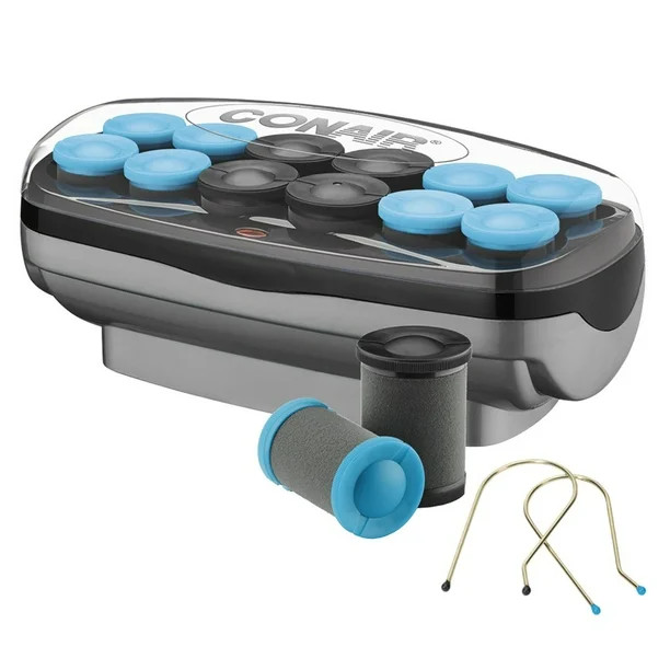 Conair Professional Jumbo and Super-Jumbo Ceramic Hot Hair Rollers, 12 Piece Set, Blue, CHV14XR -... | Walmart (US)
