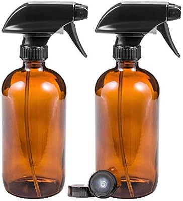 Glass Spray Bottles For Cleaning Solutions With Dual Setting Spray Nozzle, 16oz Amber Glass Refil... | Amazon (US)