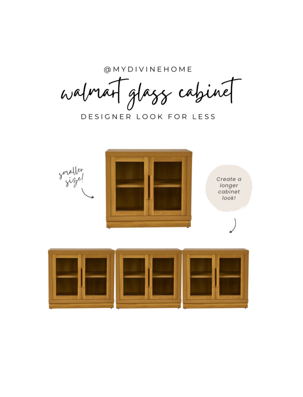 Walmart glass cabinet! Add 2 or more for a longer cabinet look!

Walmart home finds, glass cabinet, cabinets, tv stand, entry tables, entryway cabinet, home design, home ideas, home decor 

#LTKHome