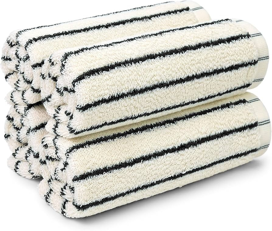 Jacquotha Striped Cotton Washcloths 4 Pack, 13\u201d x 13\u201d | Amazon (US)