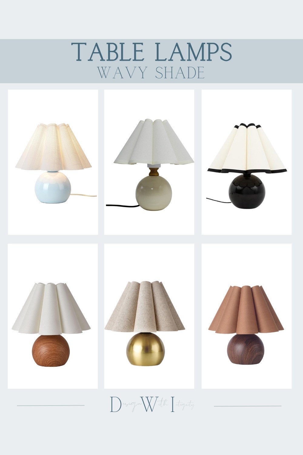 Wavy shade table lamps bring softness and movement into a space while still feeling intentional and elevated. This round-up highlights sculptural pleated shades paired with complementary bases in wood, metal, and glass, creating a cohesive look through form rather than matchy finishes. The shared silhouette allows these lamps to work beautifully together while offering flexibility in tone and material. Perfect for nightstands, side tables, and styled shelves, these pieces add visual interest without overwhelming a room. Tap to shop the full round-up and find the wavy shade lamp that fits your space.

wavy shade table lamp, pleated lamp shade, table lamp, sculptural lighting, accent lighting, bedroom lighting, living room lighting, designer lighting, statement lamp


#lightingdesign #tablelamps #statementlighting #interiordesigninspo #layeredlighting #accentdecor 

 #LTKHome