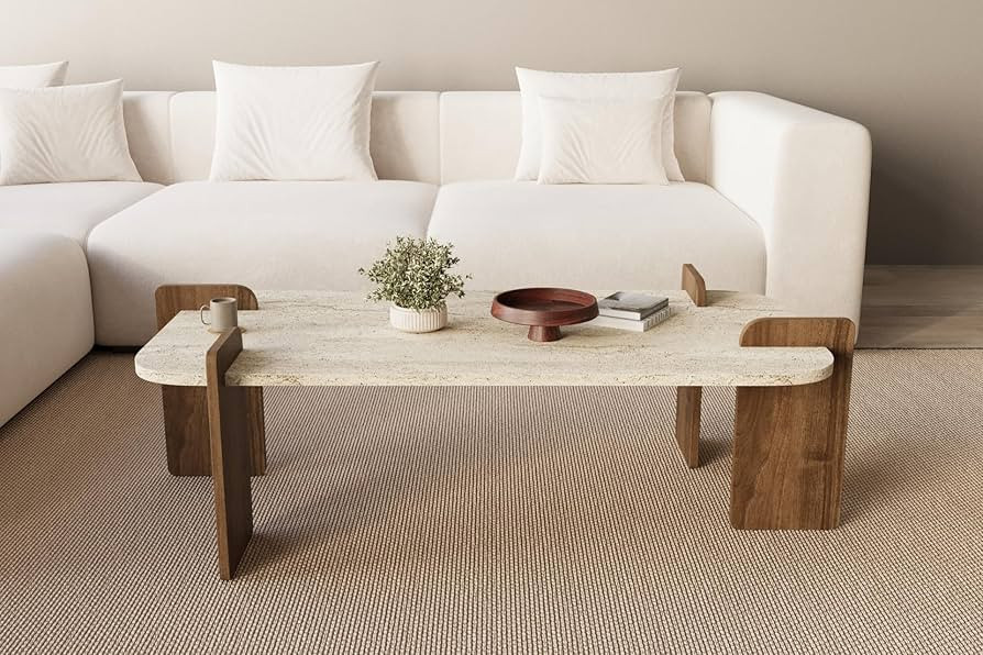 moebel17 Couchtisch Twinkle Travertin Braun Granit Optik, Moderner Sofatisch, Tisch fürs Wohnzim... | Amazon (DE)