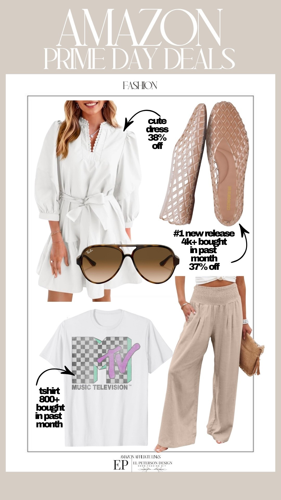 Amazon Prime Day Deals
Dress
Jelly shoes
Tshirt
Pants 
Sunglasses

#LTKSaleAlert