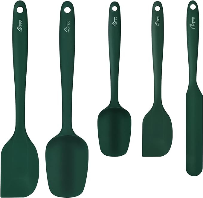 HOTEC High Heat Resistant Food Grade Silicone Rubber Spatula Set for Baking, Cooking, and Mixing ... | Amazon (US)