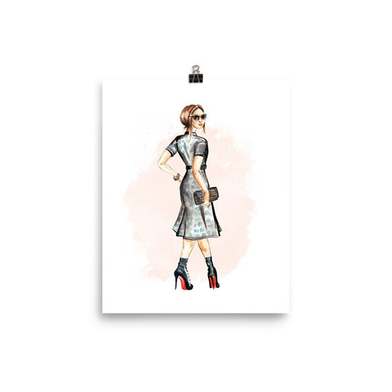 Parisian Chic Art Print Fashion Illustration French Style | Etsy | Etsy (US)