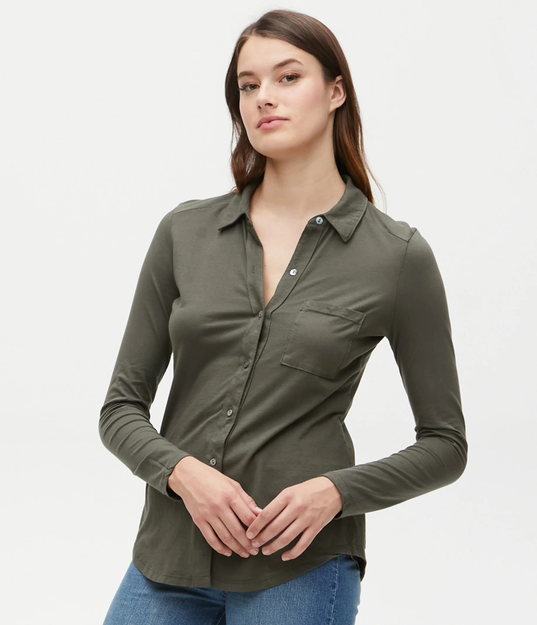 Caroline Button Down Tee | MichaelStars.com