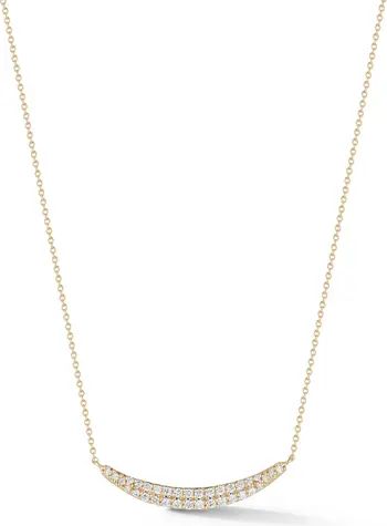 Sylve Rose Graduated Diamond Curved Bar Pendant Necklace | Nordstrom