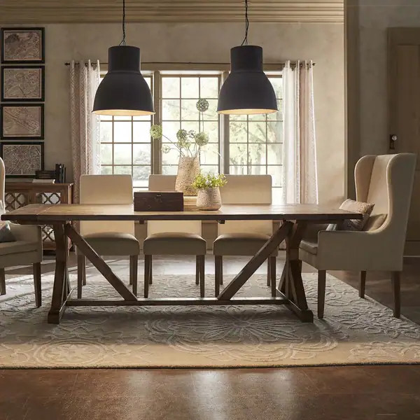 Paloma Rustic Reclaimed Wood Trestle Farm Table by iNSPIRE Q Artisan | Bed Bath & Beyond