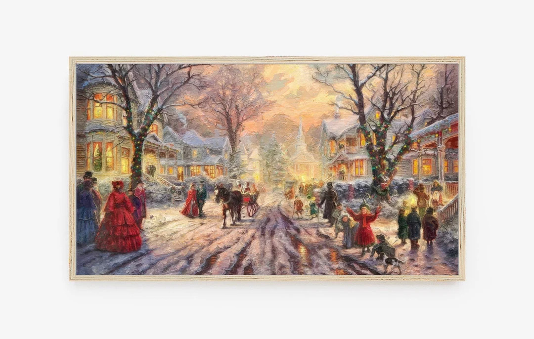 Frame TV Art, Samsung Frame TV Art, Digital Download, Winter, Landscape, Vintage, Victorian, Chri... | Etsy (US)