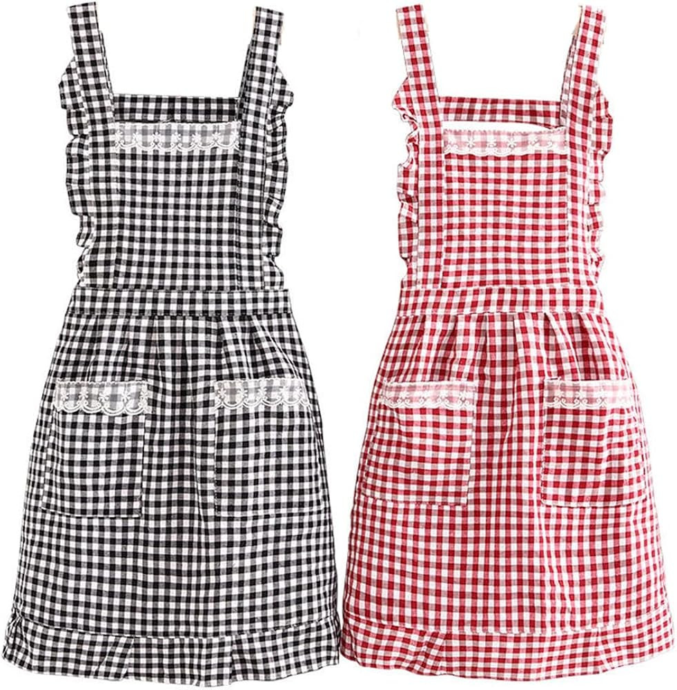 Vintage Gingham Aprons for Women with Pockets Comfortable Kitchen Apron Perfect Gardening Cooking... | Amazon (US)
