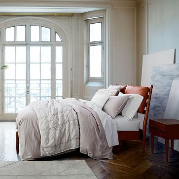Arne Bed & Leather Cushions | West Elm (US)