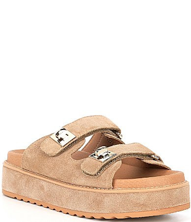 Steve Madden Bigschmona Suede Platform Slide Sandals - 7.5 | Dillard's