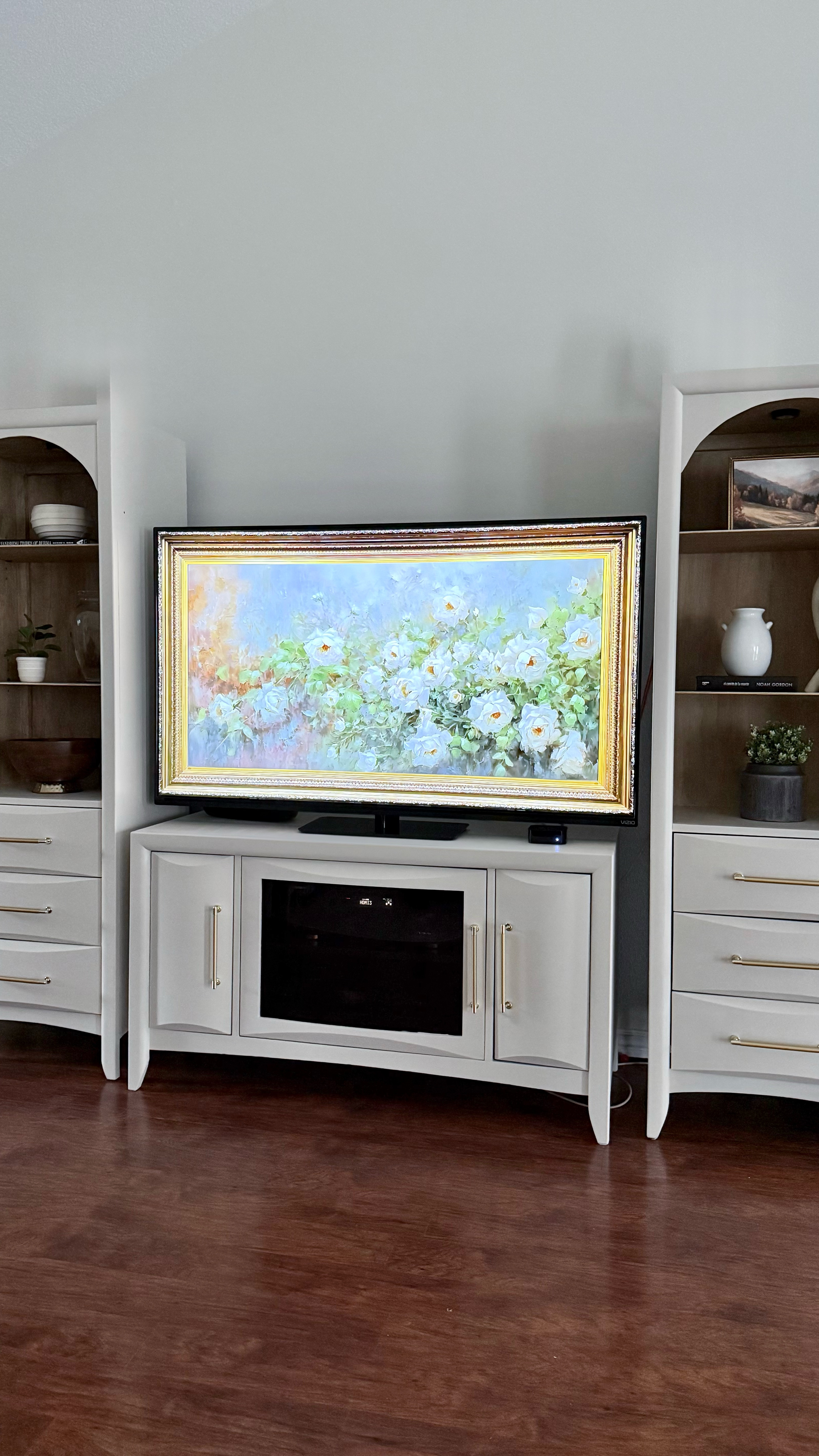 Can we all agree that paint and the right hardware can totally transform a piece? 😍 This entertainment center went from outdated to stunning with just a few simple changes! Sometimes, all it takes is a little vision and the right materials. ✨

#LTKHome #LTKFamily #LTKStyleTip