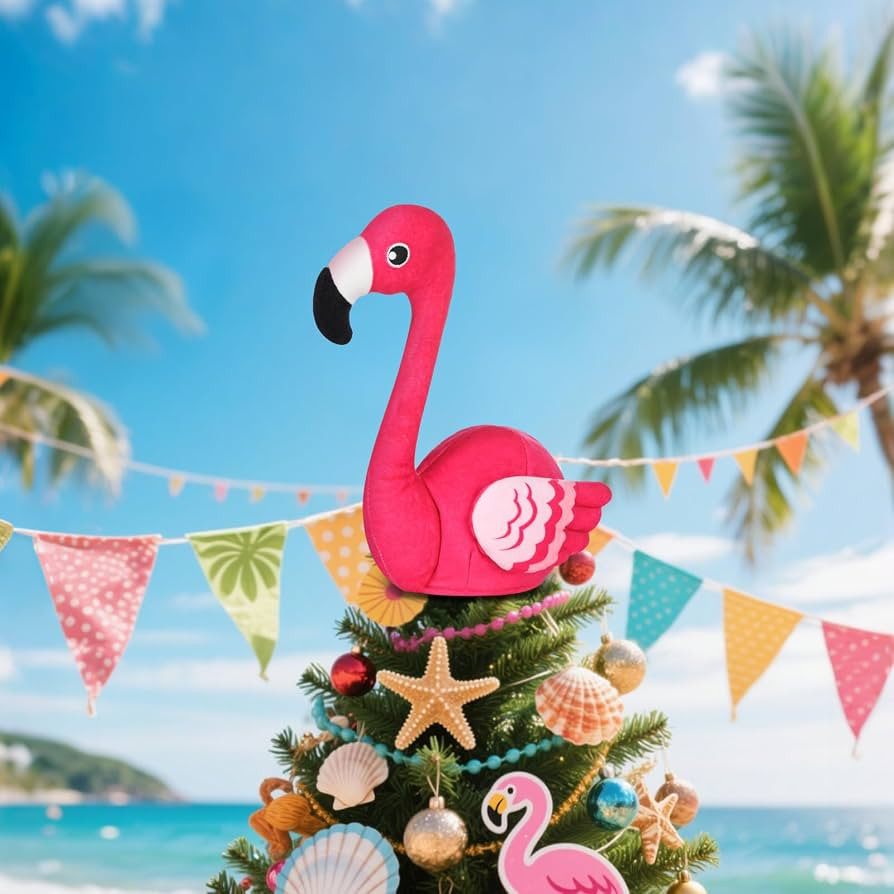 Flamingo Tree Topper, Pink Flamingo Tree Decorations 9in Plush Stuffed Flamingo Tree Topper for C... | Amazon (US)