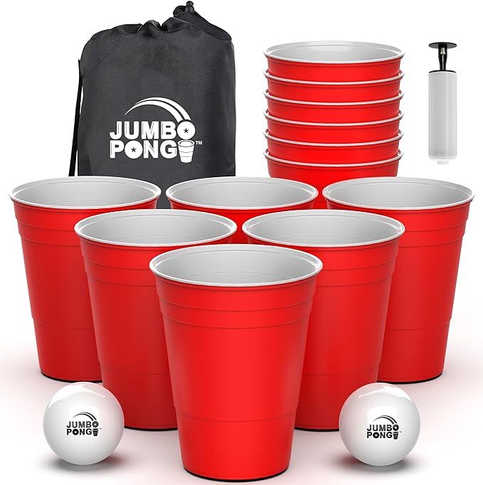 Jumbo Pong - Giant Yard Pong Game for Outdoor Lawn, Beach, Camping, Tailgating or Backyard - Dura... | Amazon (US)