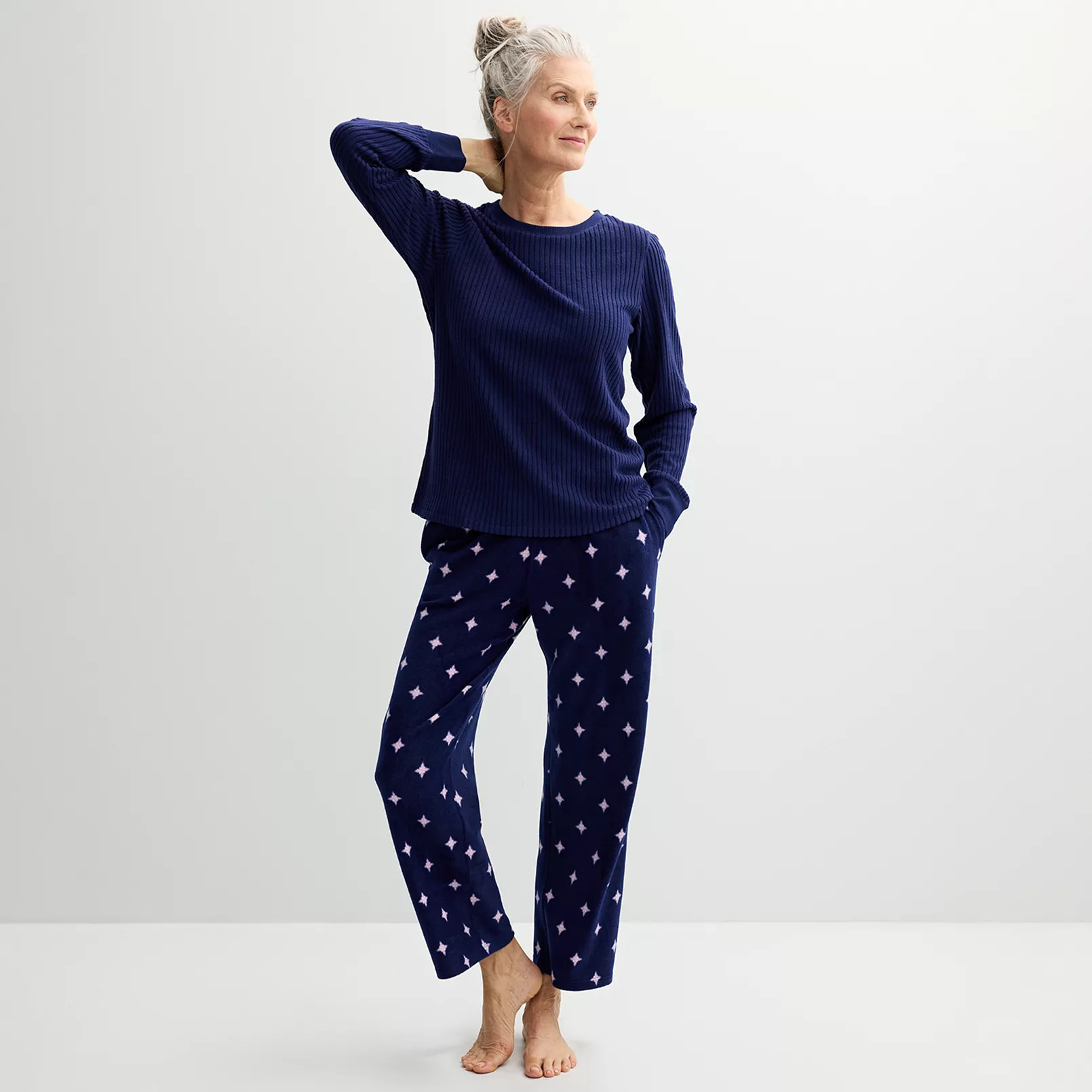 Women's Croft & Barrow® 2-pc. Long Sleeve Pajama Top & Pajama Pants Sleep Set | Kohl's
