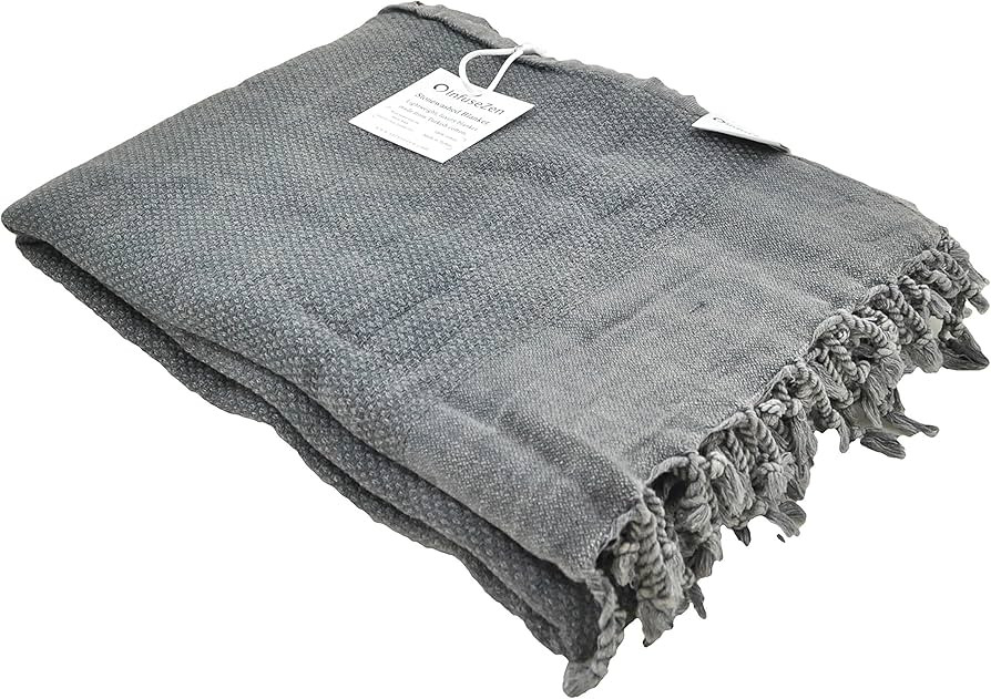 Stonewashed Turkish Throw Blanket - 100% Organic Turkish Cotton - 80" x 57" - Soft, Lightweight, ... | Amazon (US)