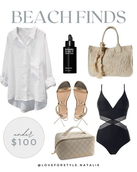 Beach Finds Under $100 | Spring Summer beach tote | best seller swimsuit | black swim | woven makeup bag | beach shirt dress | gold sandals | necessaire body oil | sunscreen 

#LTKGiftGuide #LTKsalealert #LTKworkwear #LTKU #LTKunder100 #LTKunder50 #LTKshoecrush #LTKFind #LTKSeasonal #LTKstyletip


#LTKunder100 #LTKSeasonal #LTKswim