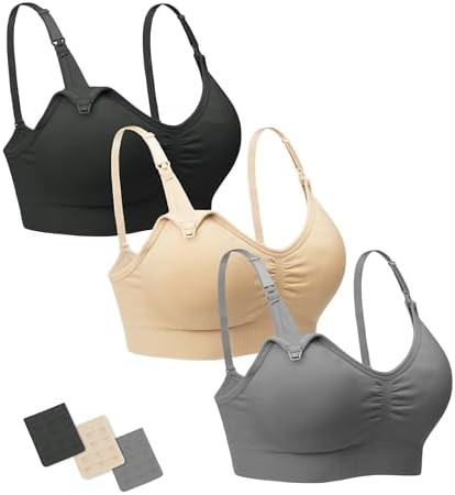 Stelle Nursing Bras Maternity Bralette Seamless for Breastfeeding | Removable pads, Soft stretch ... | Amazon (US)