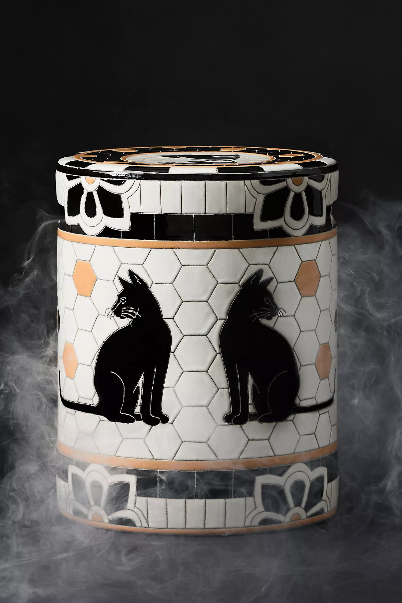 Bistro Tile Ceramic Halloween Side Table | Anthropologie (US)