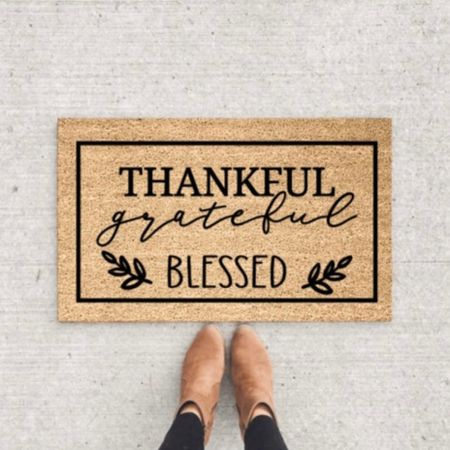 Thankful, grateful, Blessed doormat #falldecor #thanksgiving 

#LTKSeasonal #LTKHoliday #LTKhome