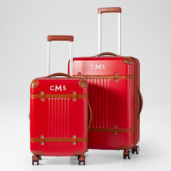 Expandable Terminal 1 Carry-On and Checked Luggage Set, Red | Mark and Graham