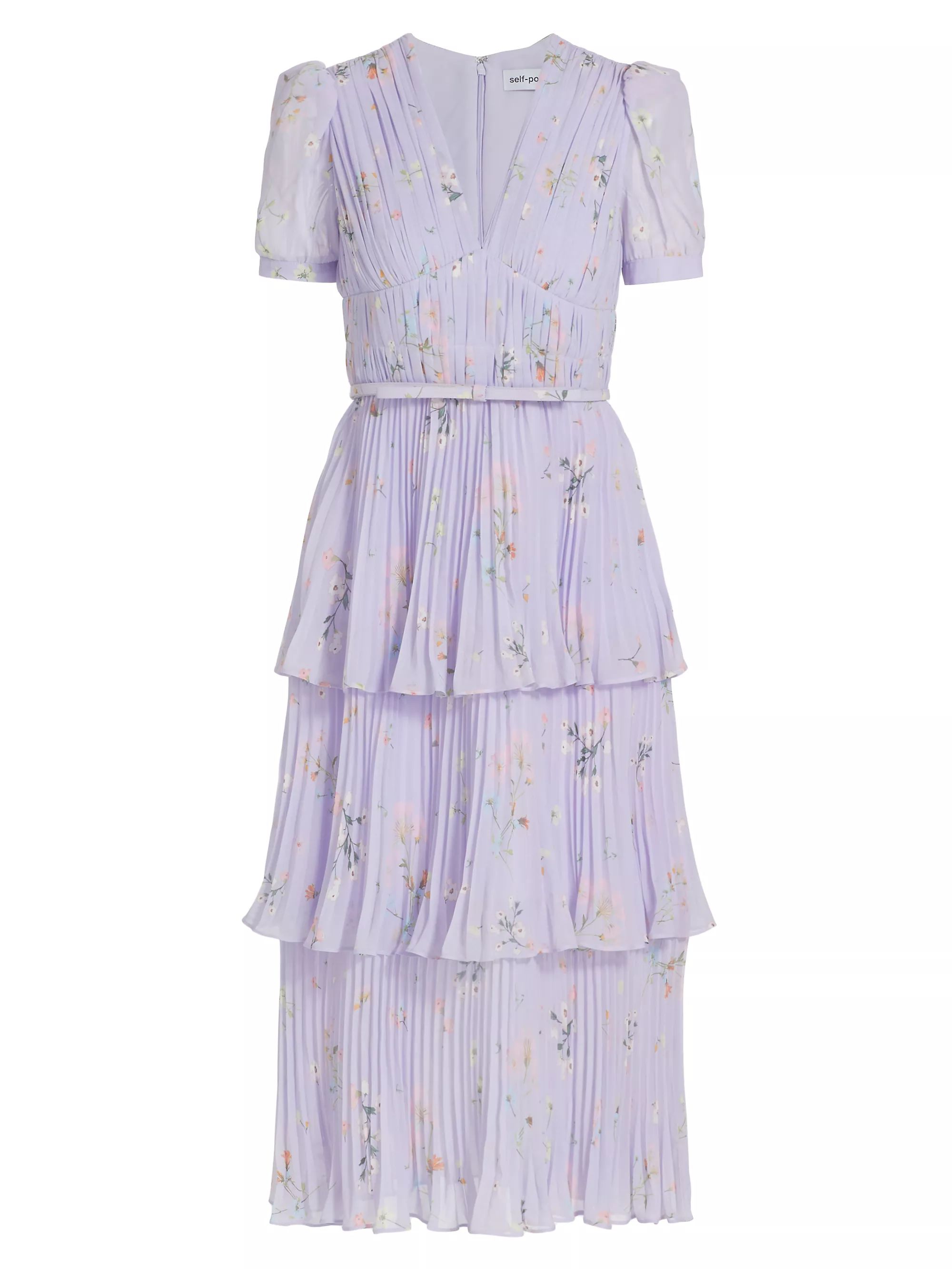 Floral Chiffon Tiered Midi-Dress | Saks Fifth Avenue