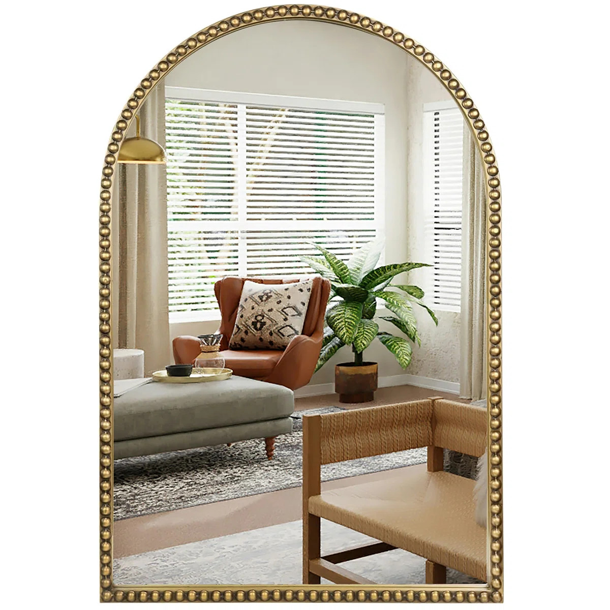 Antique Gold Mirror with Beaded Frame | Wayfair North America