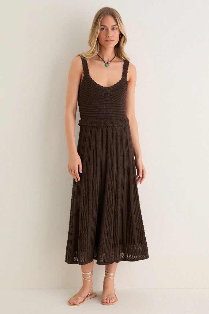 Chocolate Brown Knit Anne Midi Dress | Tuckernuck (US)