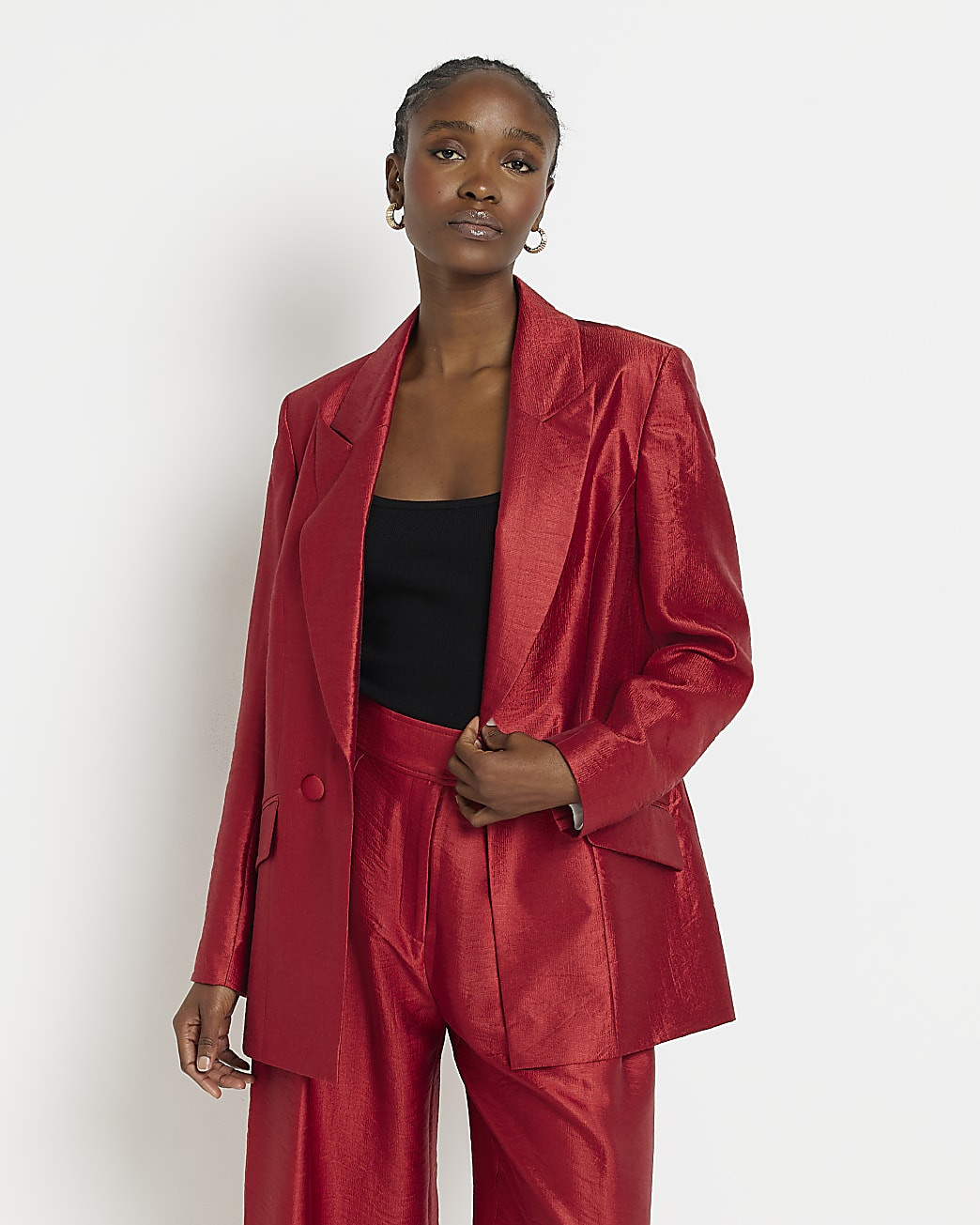 River Island Womens Red longline blazer | River Island (US)
