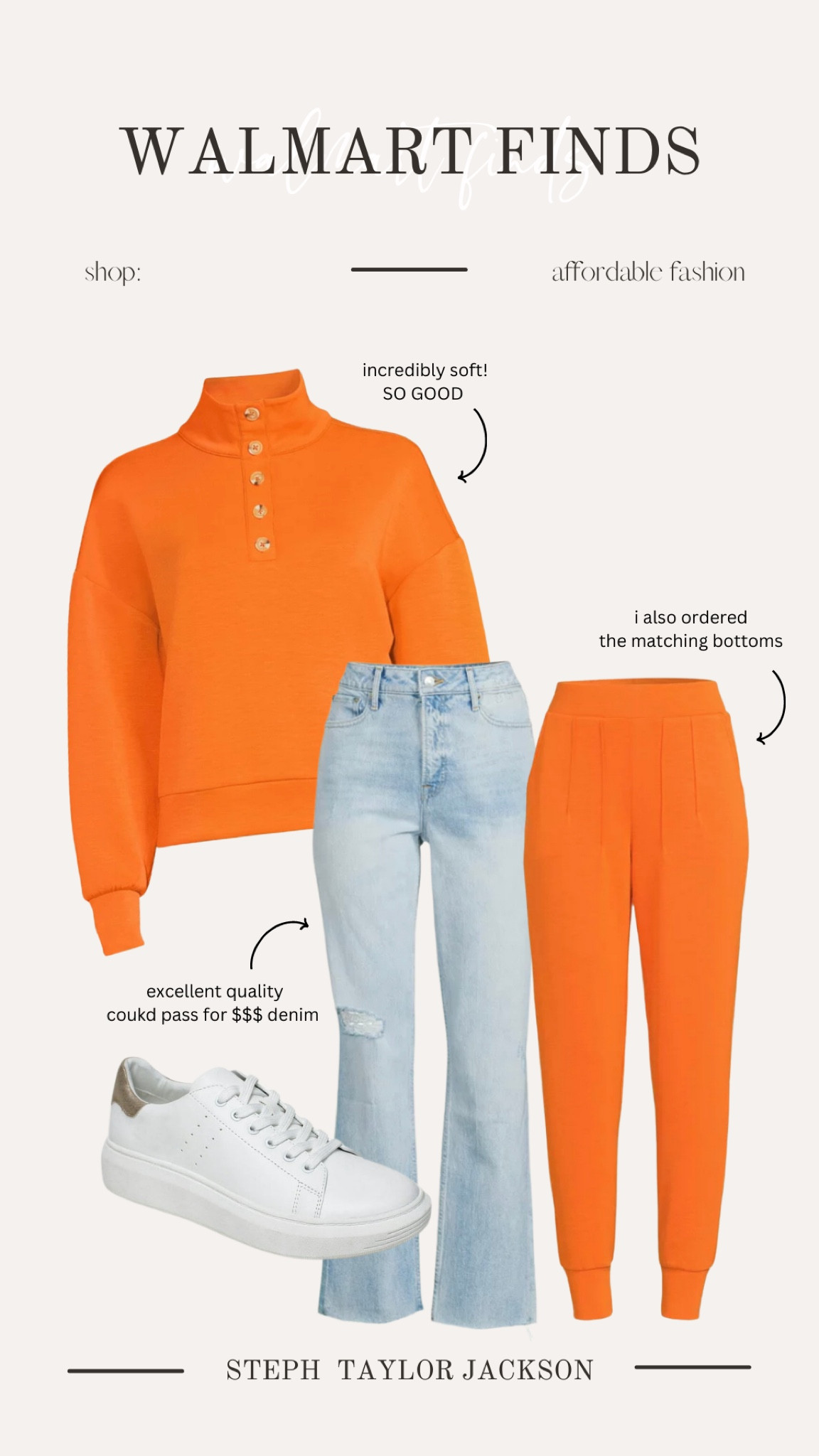 This matching set from Walmart is buttery soft! So so good! And the jeans are excellent quality! Walmart fashion, affordable fall outfit, Steph Taylor Jackson #walmartpartner #walmartfashion @walmartfashion

#LTKunder100 #LTKCyberweek #LTKstyletip