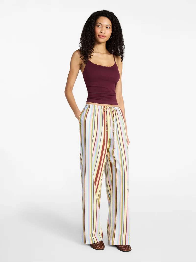 No Boundaries Cotton Pull-On Beach Pants, Women's & Women's Plus XXS-4X | Walmart (US)