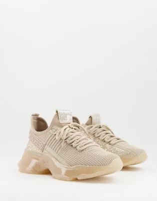 Steve Madden Maxima chunky sneakers with glitter in blush | ASOS (Global)