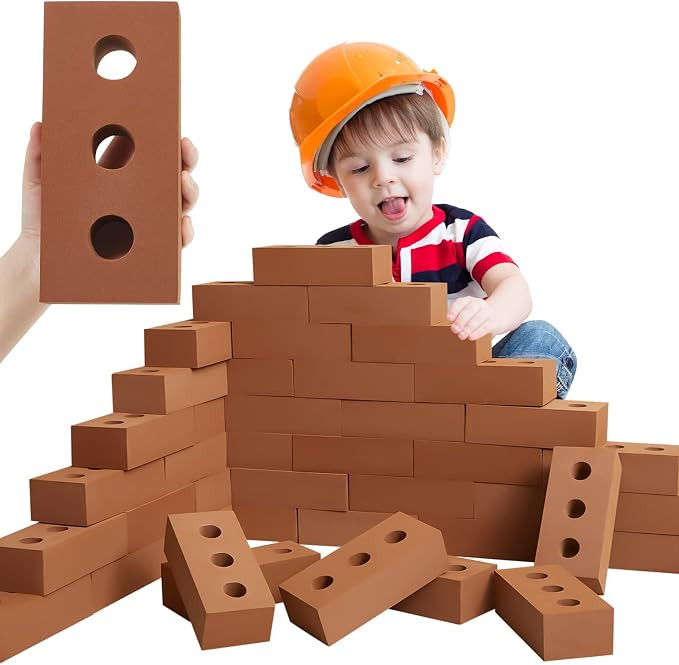 Deekin 20 Pcs Foam Brick Building Blocks for Kids Thick Blocks Foam Large Fake Brick Construction... | Amazon (US)