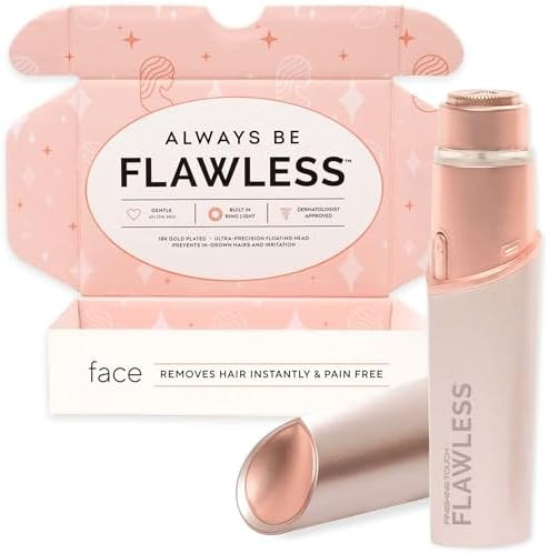 Finishing Touch Flawless Facial Hair Remover for Women, Rose Gold Electric Face Razor with LED Li... | Amazon (US)