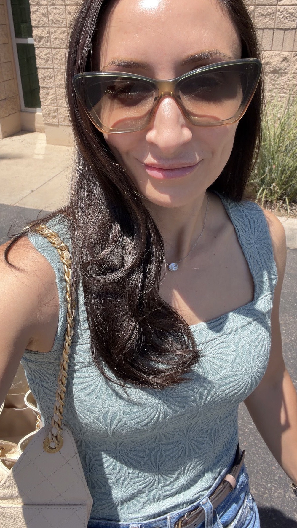 •My top is an excellent look for less 
•Linked my exact sunglasses 
•Linked similar options to my bag and necklace 🤍￼￼￼

#LTKdayinmylife #LTKmorningroutine #LTKPetite